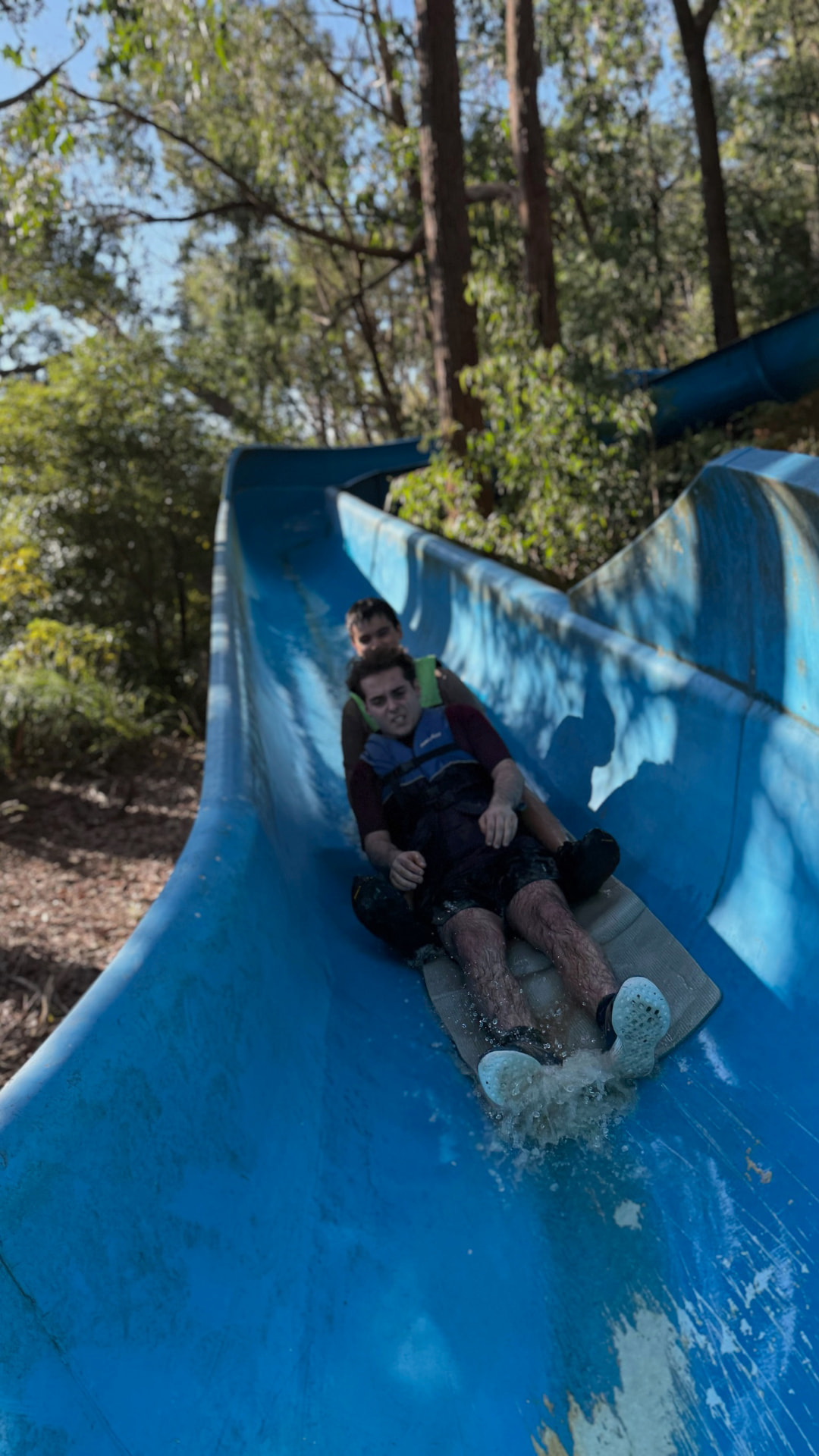 Water Slide activity at The Summit adventure camp in Gippsland, Victoria