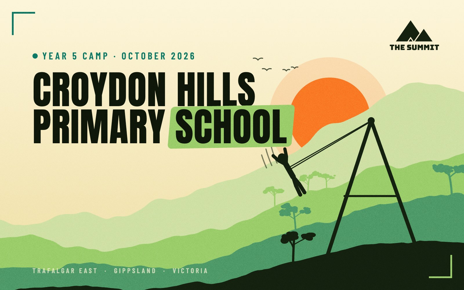 Croydon Hills Primary School Year 5 Camp designed cover, The Summit adventure camp