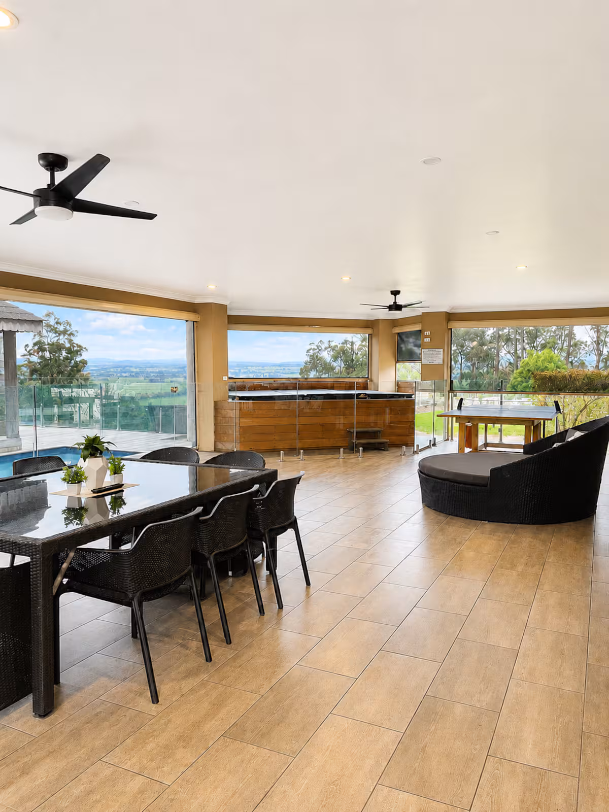 Dining area at The Doughty House set for a group meal