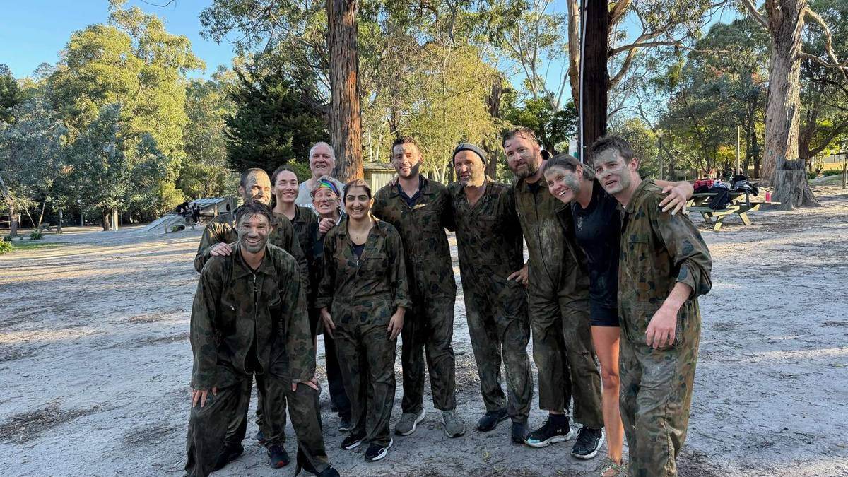 Corporate group on camp at The Summit adventure camp in Gippsland, Victoria