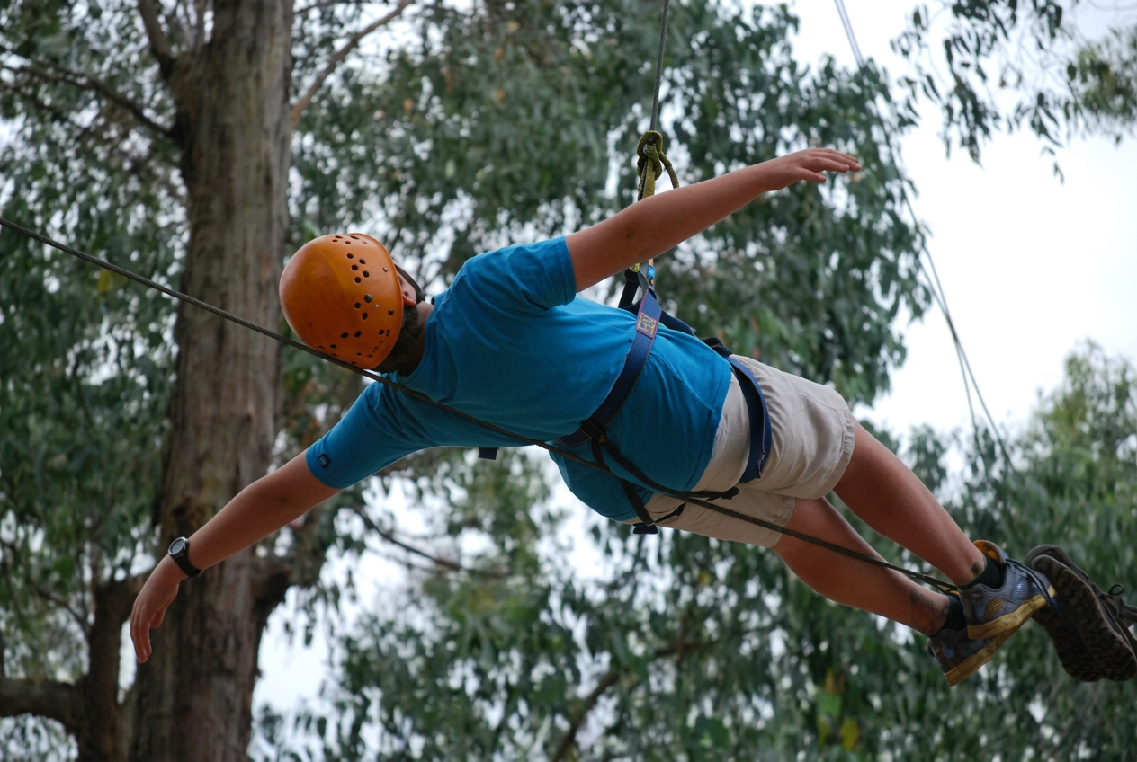 High Wire activity at The Summit adventure camp in Gippsland, Victoria