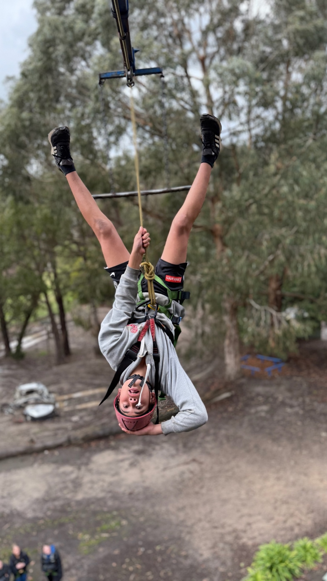 Leap of Faith activity at The Summit adventure camp in Gippsland, Victoria