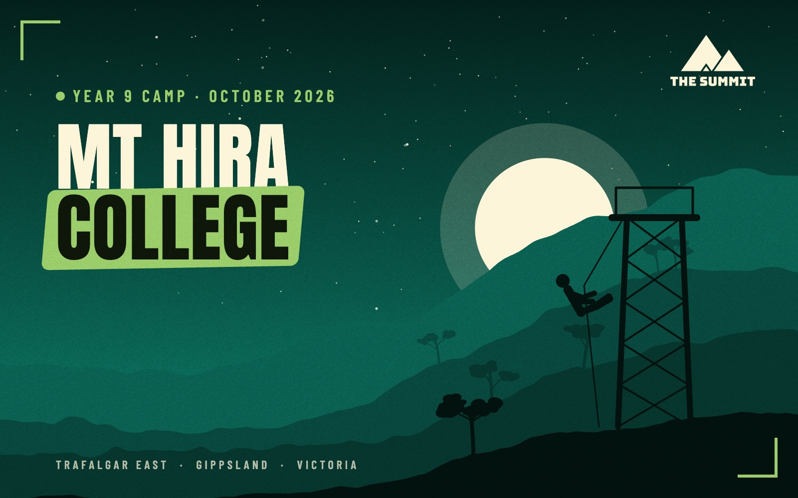 Mt Hira College designed cover, The Summit adventure camp