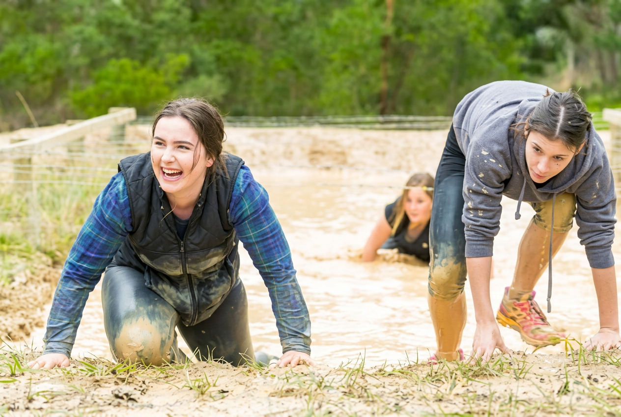 Obstacle Mayhem activity at The Summit adventure camp in Gippsland, Victoria